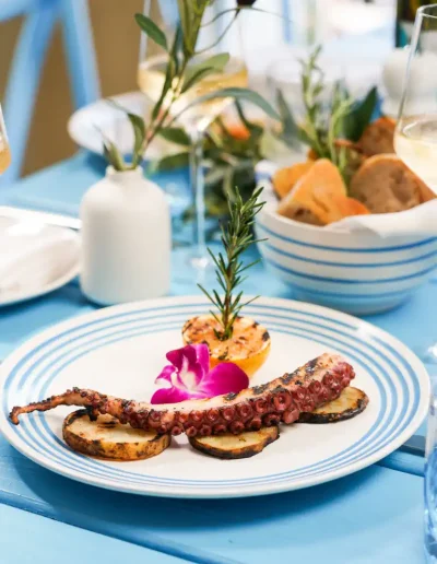 Seafood Italian Style, grilled octopus in Miami Beach
